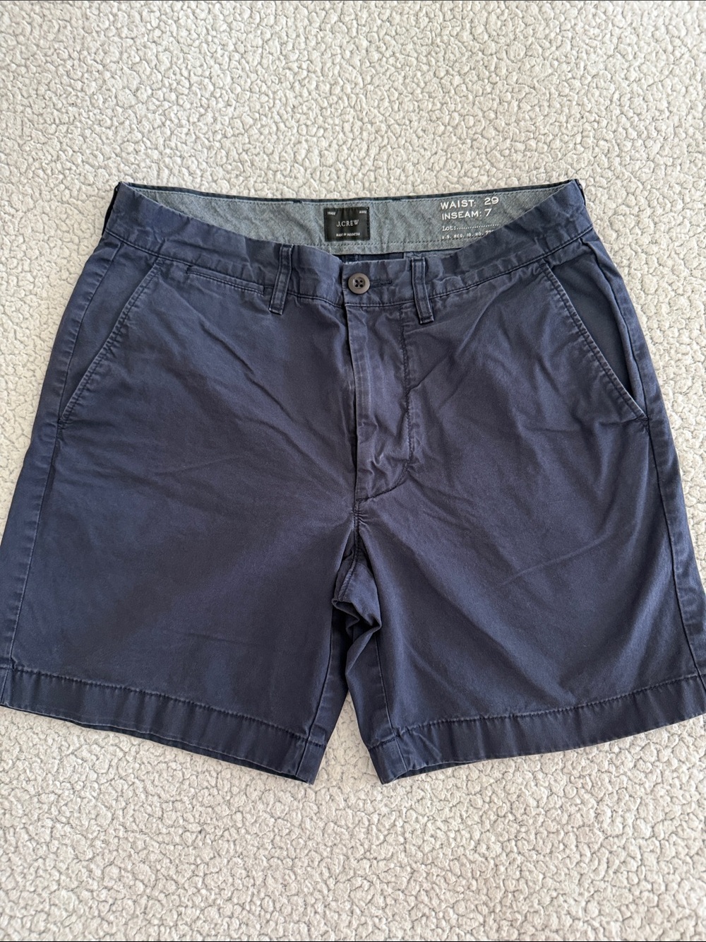 J. Crew Men's Navy Flat Front Chino Shorts